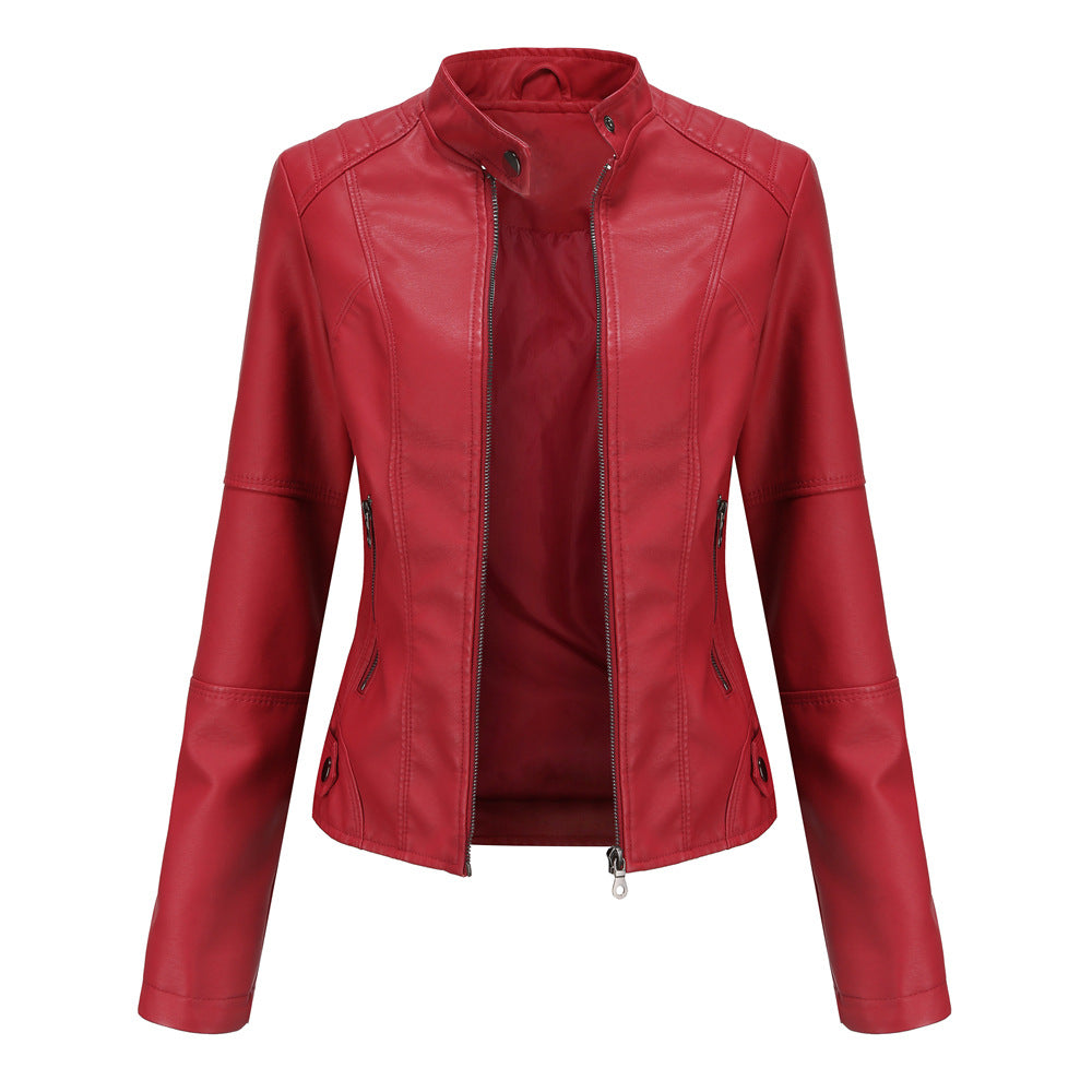 Women's casual leather jacket