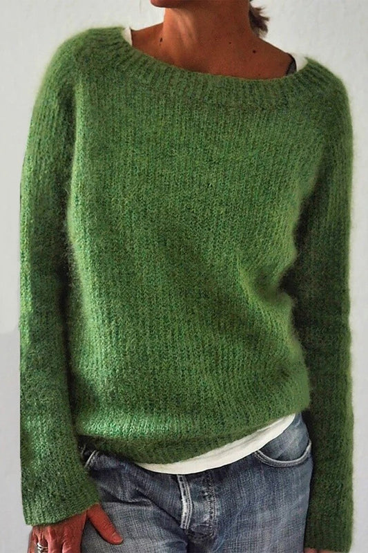 Soft Wool Blend Relaxed Fit Knitted Sweater