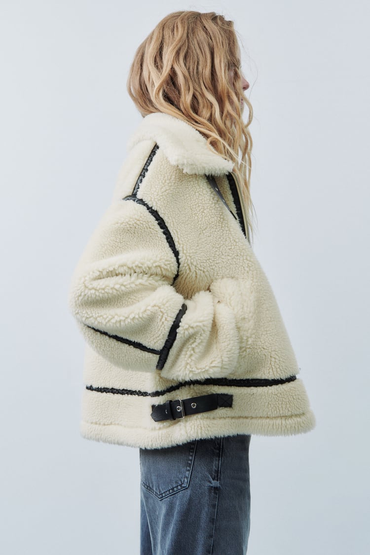 Women's stylish sherpa jacket for warm winter days