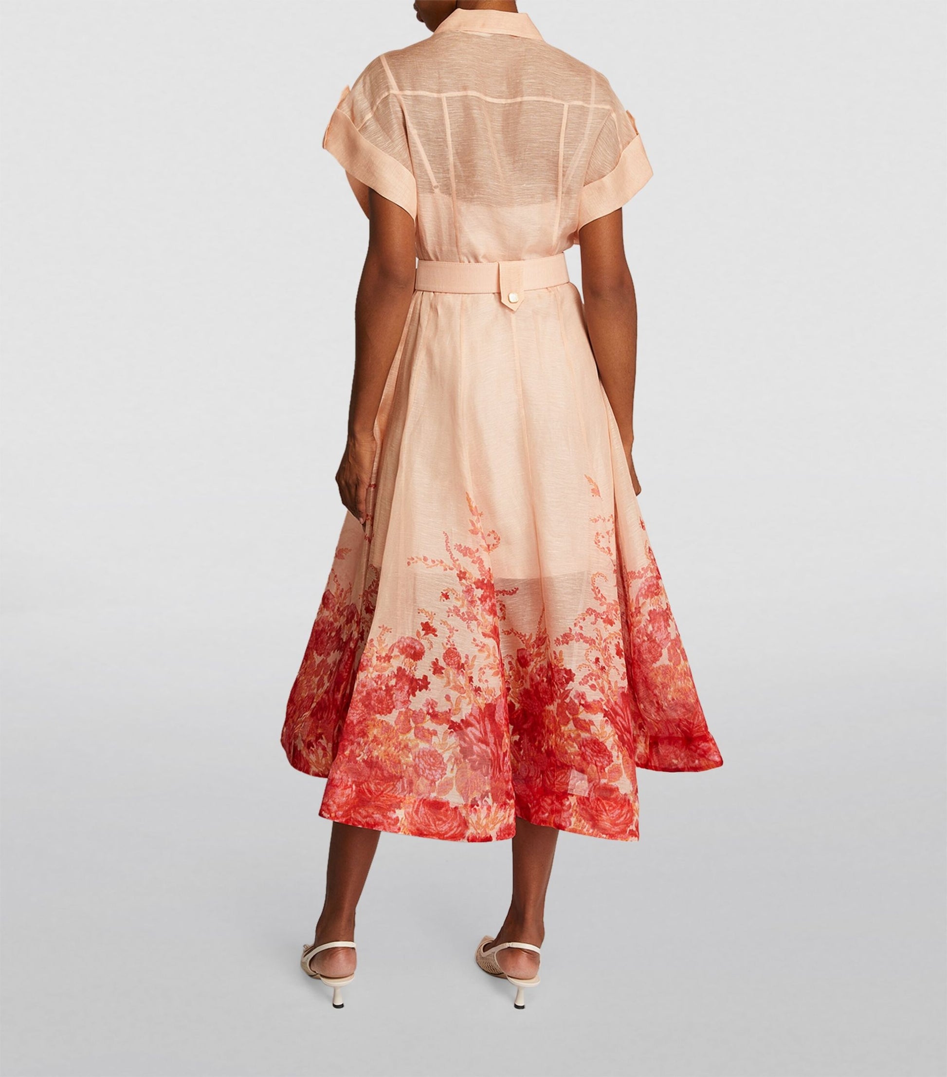 Belted A-Line Silhouette Shirt Dress