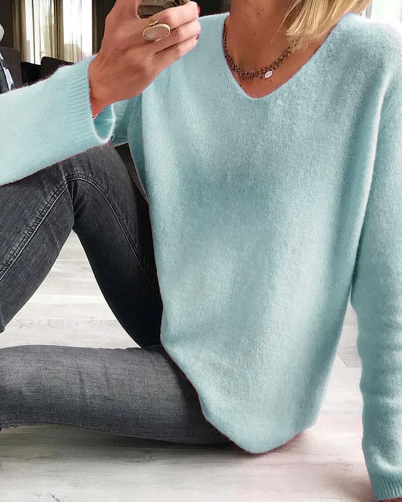 Women's cozy soft knit sweater for chilly days