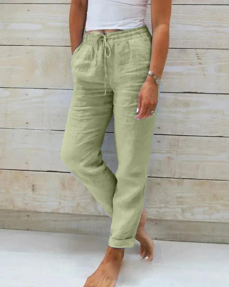 Breathable Relaxed Fit Elastic Waist Trousers