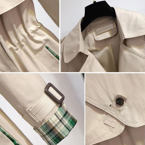 Women's small windbreaker long coat for spring and autumn