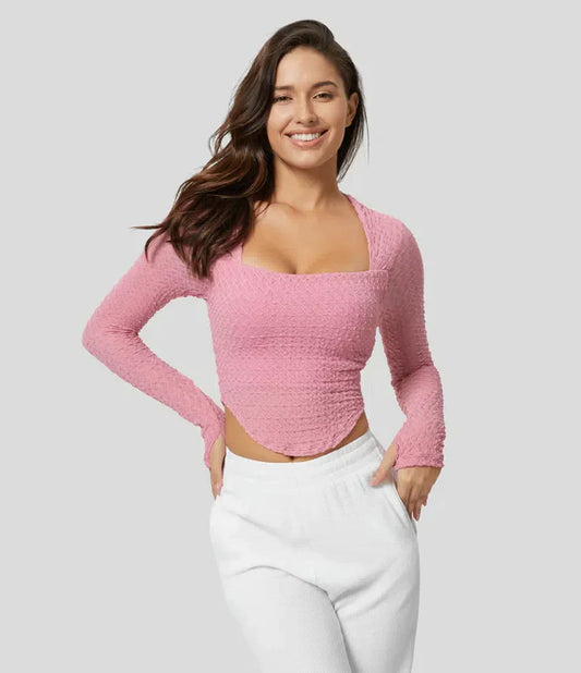 Long Sleeve Crop Top Shirt