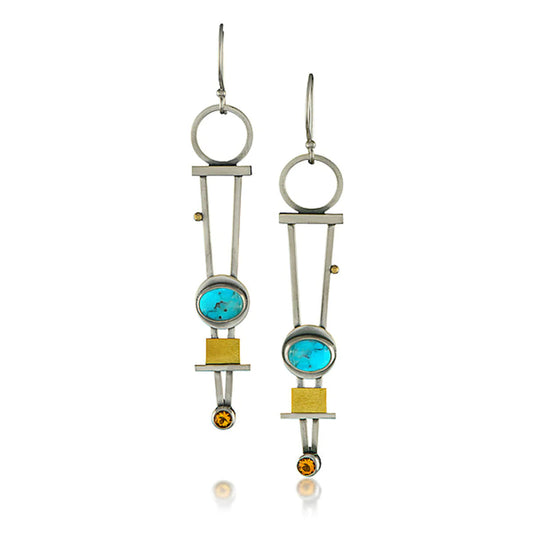 Bicolor Plaid Trendy Drop Earrings