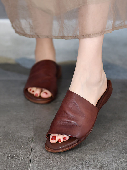 Soft Upper Open Toe Slide Sandals