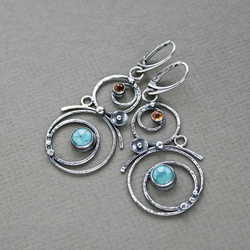 Blue stone earrings