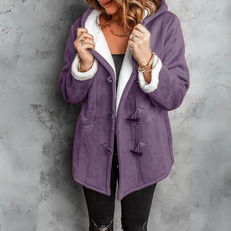 Women's comfortable soft hooded coat