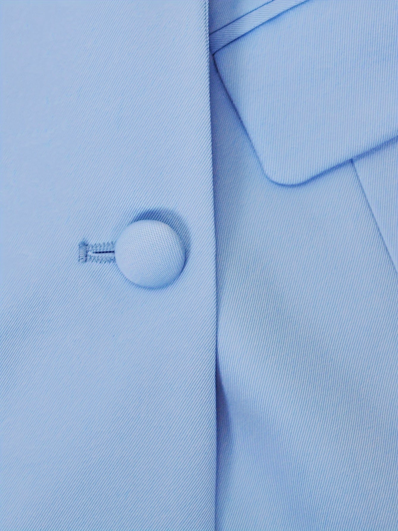 Sky blue double-breasted notched lapel suit blazer jacket for women