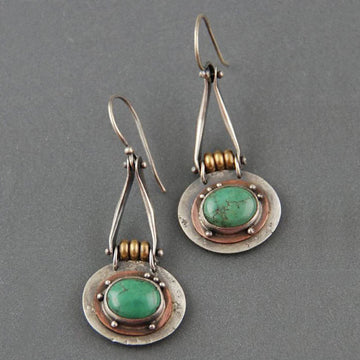 Bicolor turquoise earrings