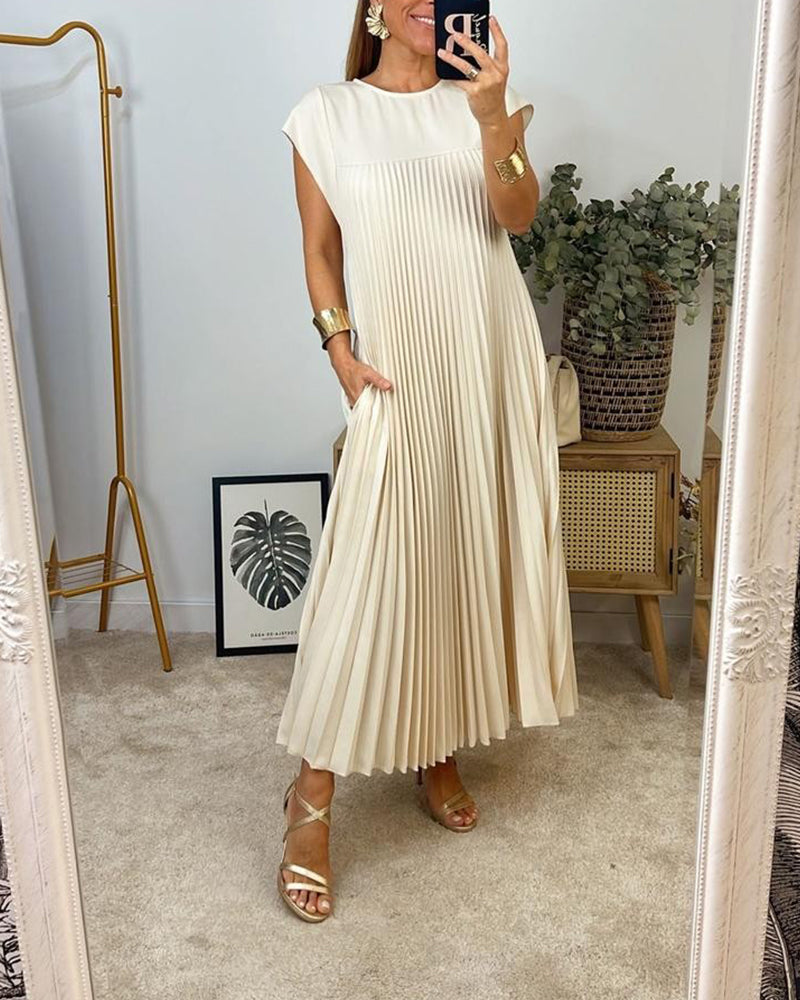 Sleeveless Pleated Fit Dress