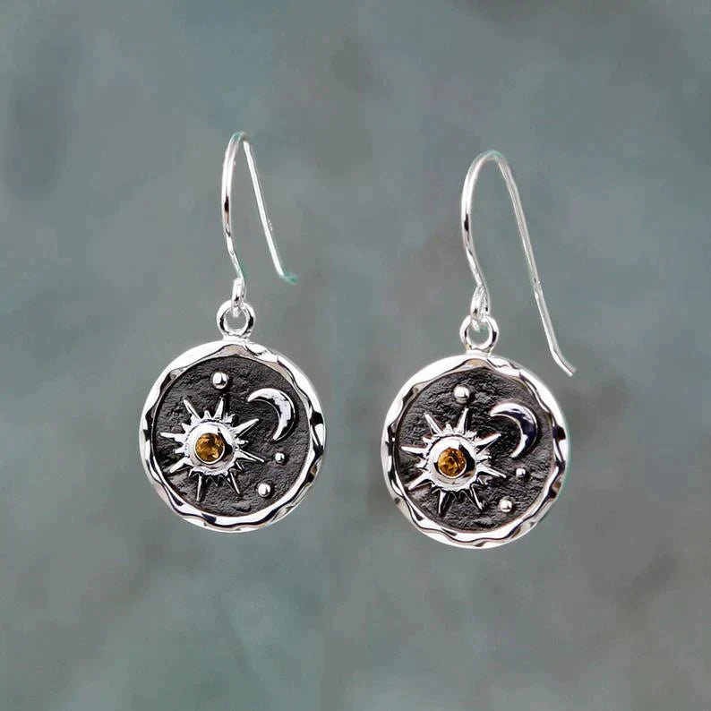 Enchanting sun and moon earrings