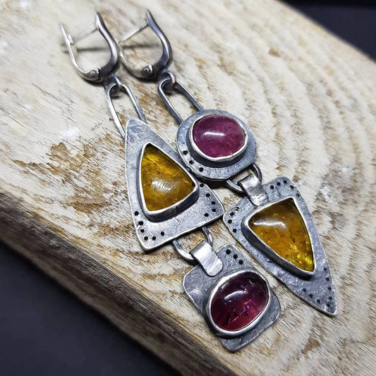Geometric Triangle Vintage Earrings
