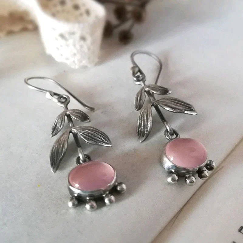 Boho quartz pendant earrings