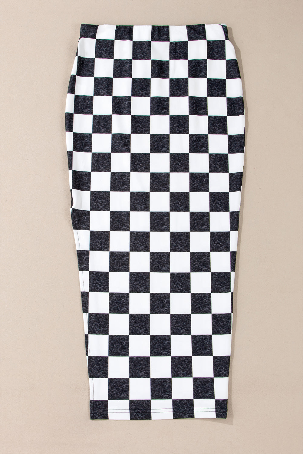 Retro medium-length plaid skirt with slit for women