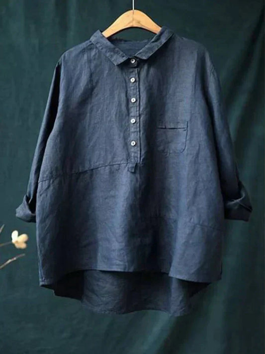 Linen Relaxed Fit Long Sleeve Shirt