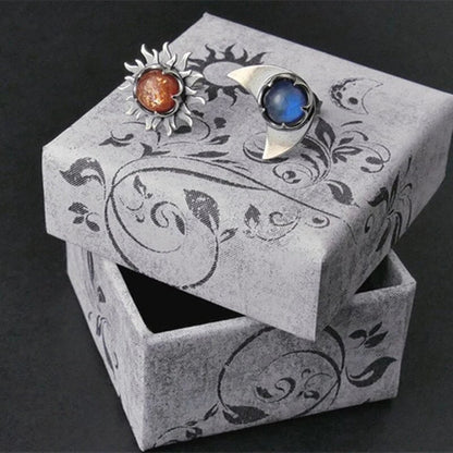 Radiant sun and moon stud earrings