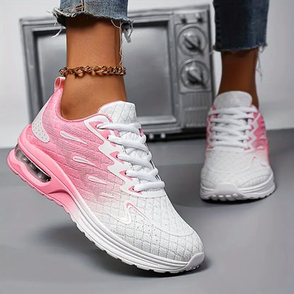 Women's Athletic Sneakers - Breathable Mesh - Cushioned Sole - Lace-Up Comfortable Fit