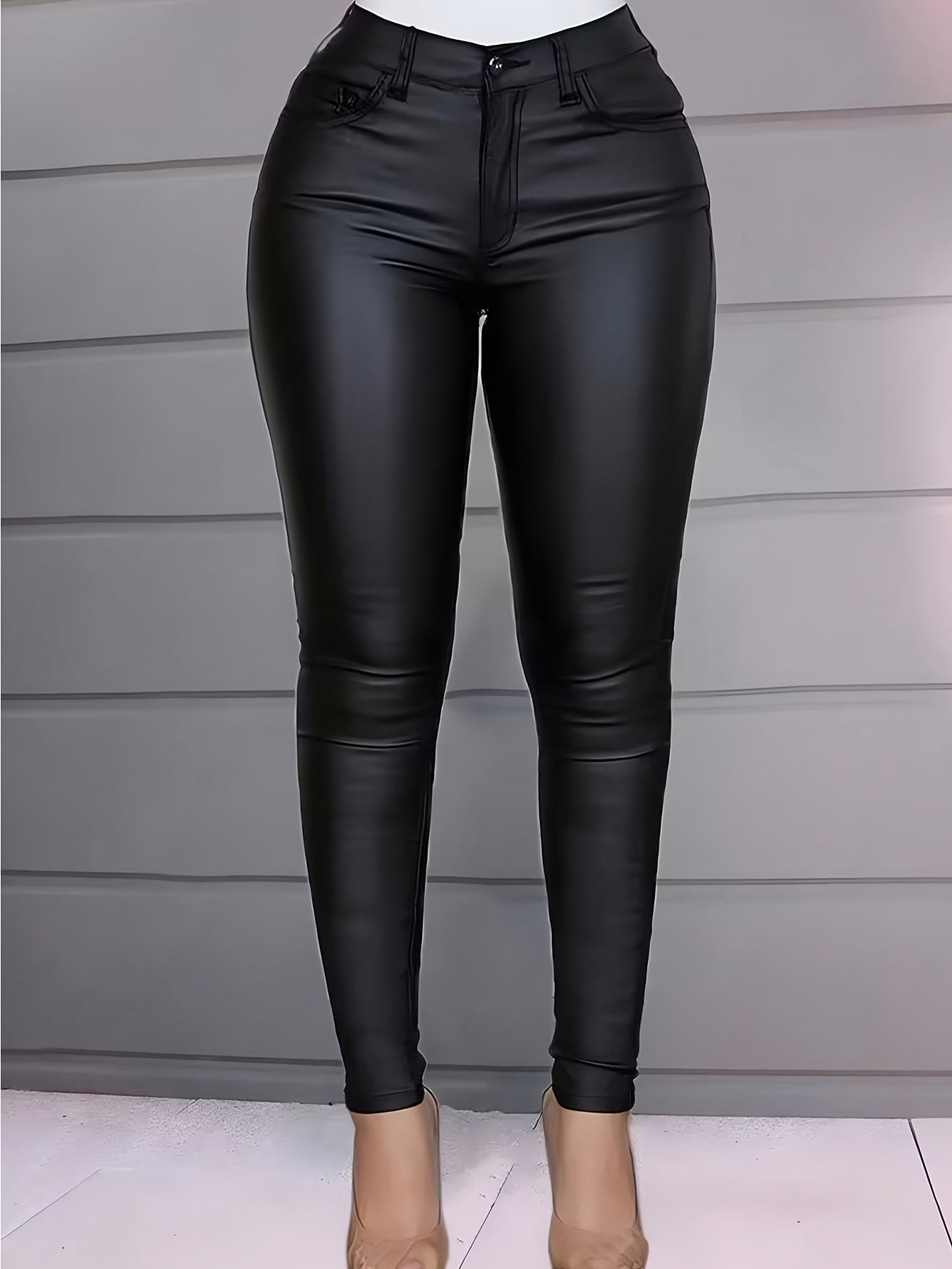 Tight-Fit Multi-Pocket Mid-Rise Pencil Leggings