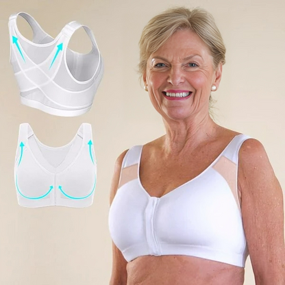 Women’s Wireless Bra – Full Coverage – Front Closure – Breathable Mesh – Seamless Fit