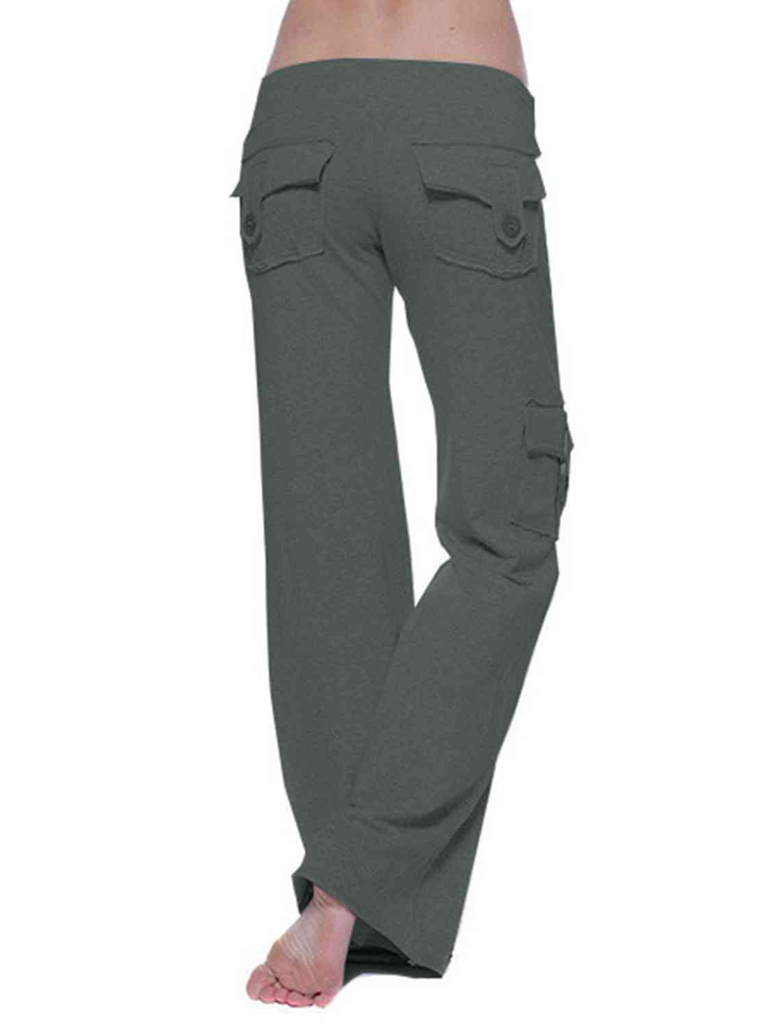 Women's mid rise cargo wide leg pants