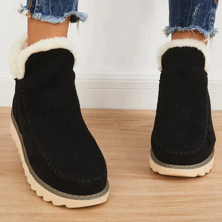 Women's fur cotton-lined boots