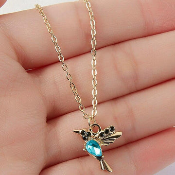 Vibrant hummingbird necklace