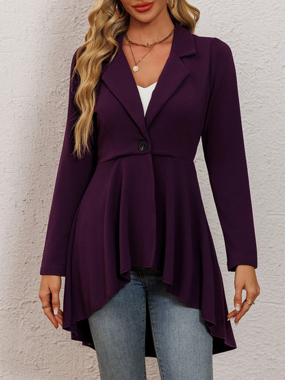 Long-sleeved single-button suit skirt jacket for women
