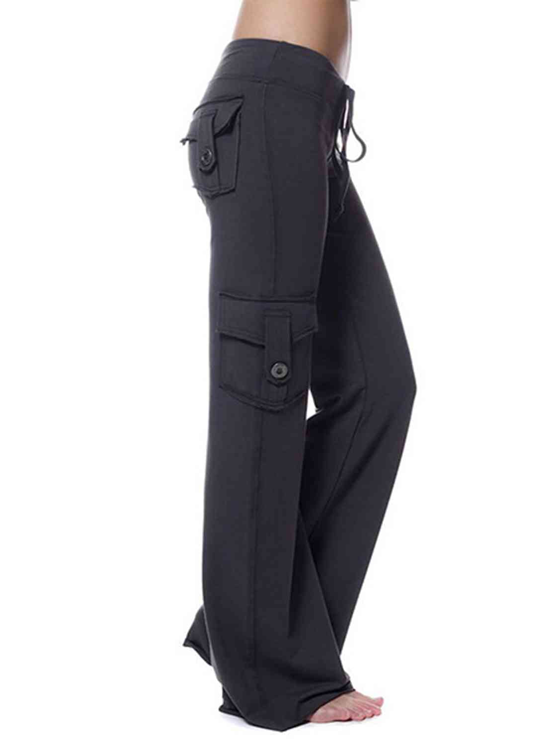 Women's mid rise cargo wide leg pants