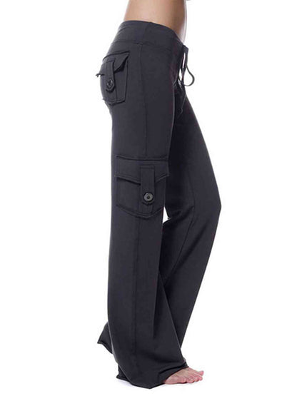 Women's mid rise cargo wide leg pants