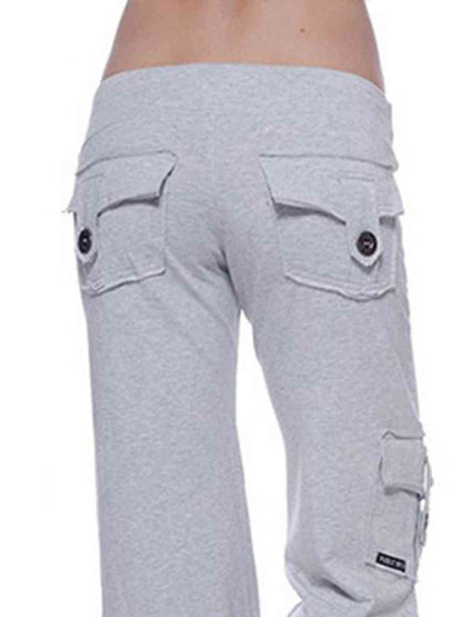 Women's mid rise cargo wide leg pants