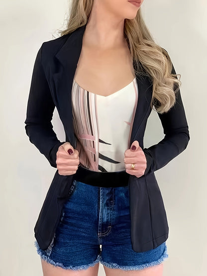 Women's slim fit lapel long sleeve blazer