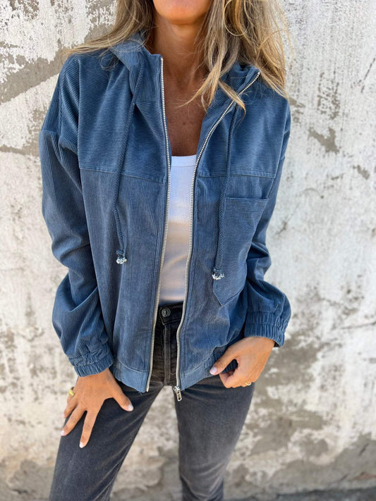 Cozy Hooded Adjustable Waist Jacket