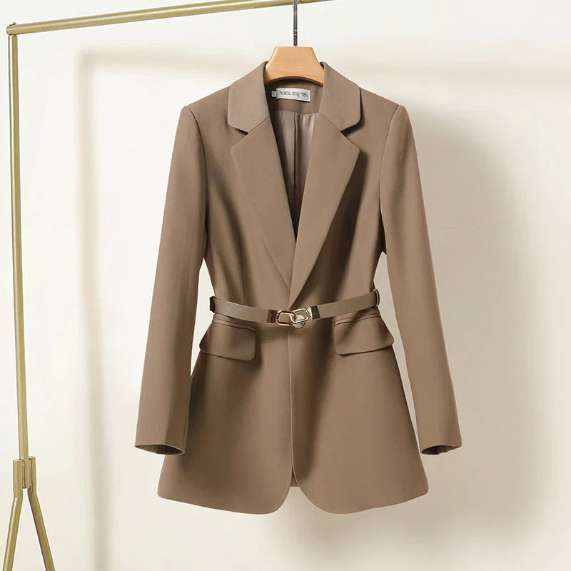 Women's non-iron belted blazer