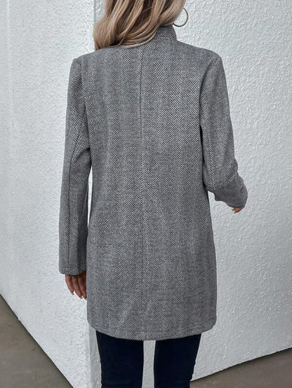 Women's stylish gray long sleeve blazer