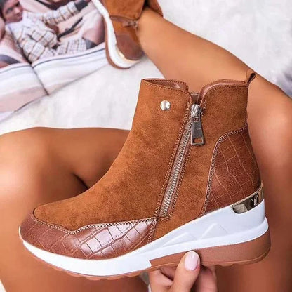 Women's fashionable wedge ankle boots