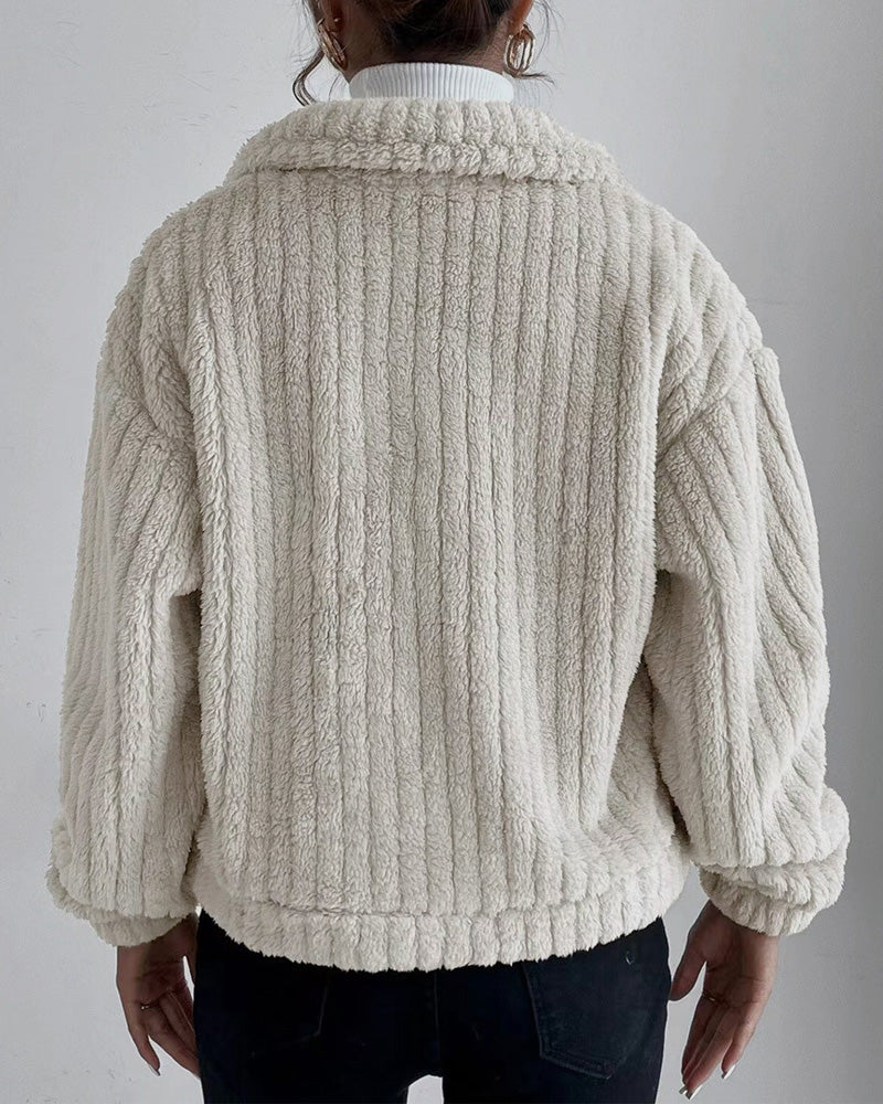 Women's casual plain thick coat
