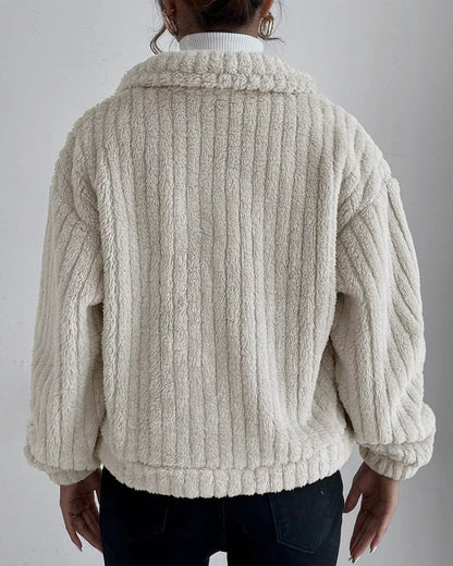 Women's casual plain thick coat