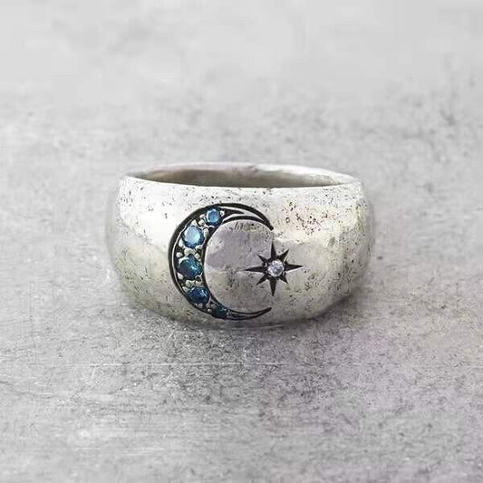 Unique Star Moon Ring
