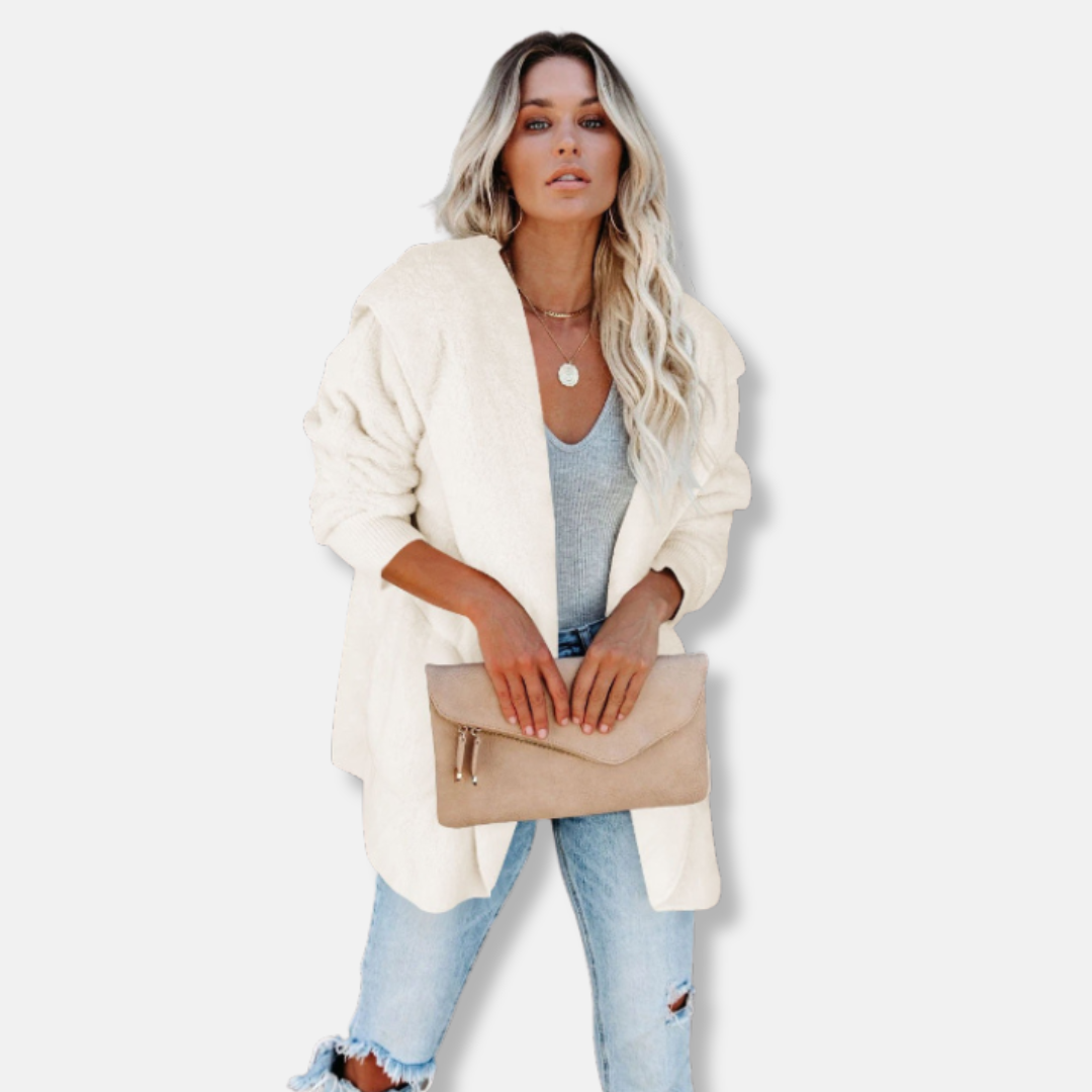 Sherpa Fleece Oversized Hooded Cardigan 