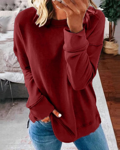 Women's solid color oversized sweatshirt