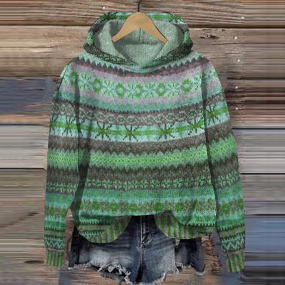 Women's hooded printed sweatshirt