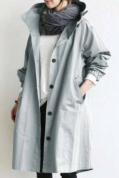 Megan - casual windbreaker mid-length jacket