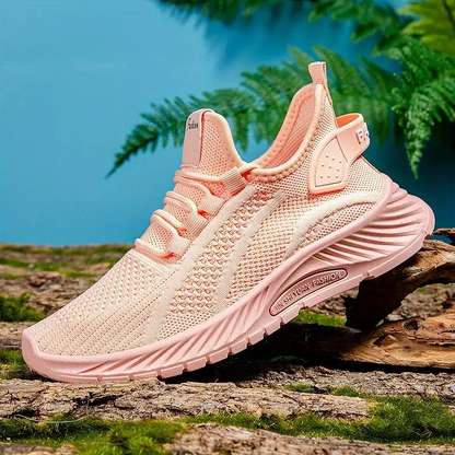 Women's Athletic Sneakers - Breathable Mesh - Slip-On Sock Fit - Chunky Grip Sole