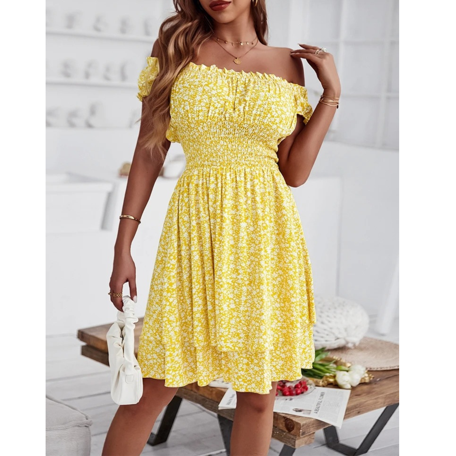 Trendy Summer Dress with Square Neck for women