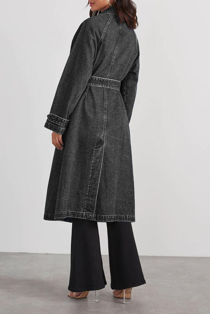 Women's windbreaker denim long loose coat