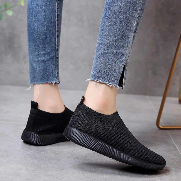 Breathable Knit Cushioned Slip-On Sneakers