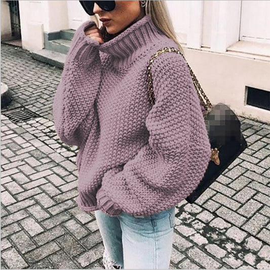 Chunky Knit Oversized Turtleneck Sweater
