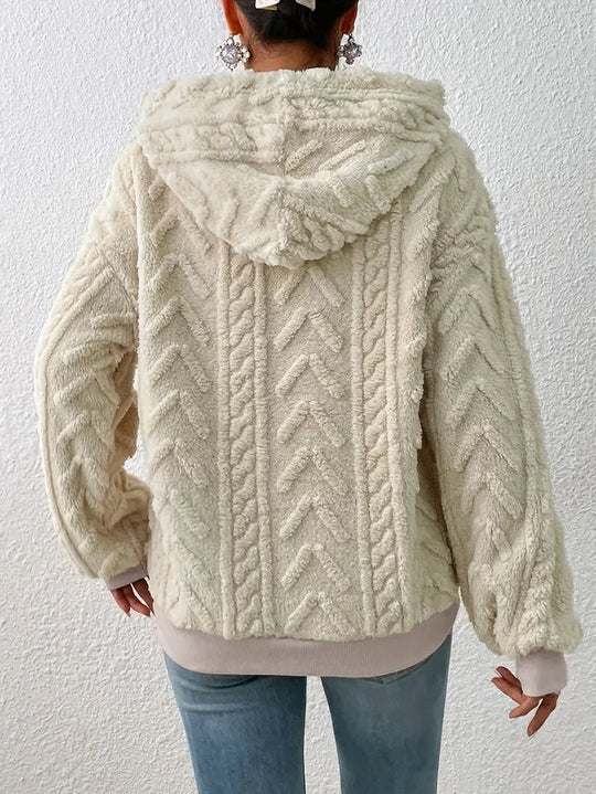 Women's knitted hoodie sweater