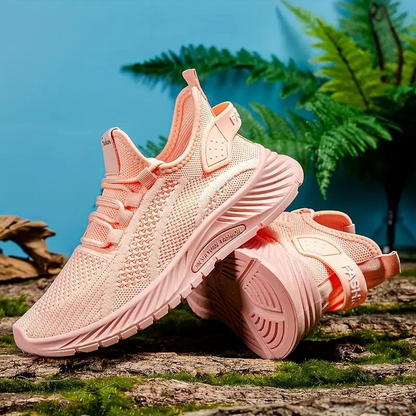 Women's Athletic Sneakers - Breathable Mesh - Slip-On Sock Fit - Chunky Grip Sole